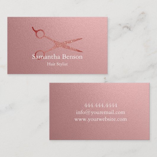 Modern Hair Salon Roos Gold Visitekaartje (Voorkant / Achterkant)