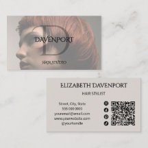 Modern Hair Studio Foto Qr Code Social Monogram