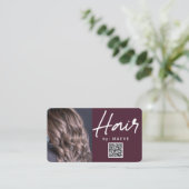 Modern Hair Styling-visitekaartje met QR-code Visitekaartje (Staand voorkant)