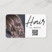 Modern Hair Styling-visitekaartje met QR-code Visitekaartje (Voorkant)