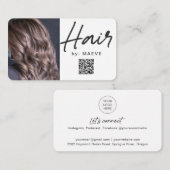 Modern Hair Styling-visitekaartje met QR-code Visitekaartje (Voorkant / Achterkant)