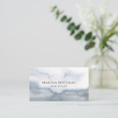 Modern Hair Stylist Abstract Waterverf Blauw Visitekaartje (Staand voorkant)