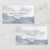 Modern Hair Stylist Abstract Waterverf Blauw Visitekaartje (Voorkant / Achterkant)