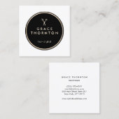 Modern Hair Stylist Black en White Salon Vierkante Visitekaartje (Voorkant / Achterkant)