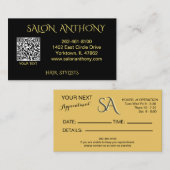 Modern Hair Stylist Black met Gold Accent Visitekaartje (Voorkant / Achterkant)