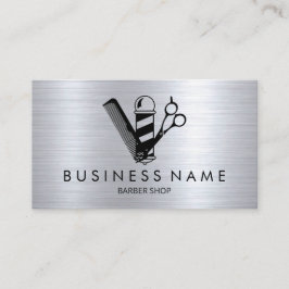 Modern Hair Stylist Black Scissor Barber Pole Visitekaartje