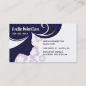 Modern Hair Stylist Blue en White Visitekaartje (Achterkant)