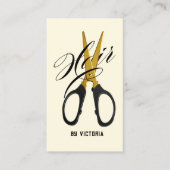 Modern Hair Stylist Gold Scissor  Visitekaartje (Voorkant)