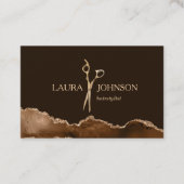 Modern Hair Stylist Gold Scissors Visitekaartje (Voorkant)