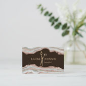 Modern Hair Stylist Gold Scissors Visitekaartje (Staand voorkant)