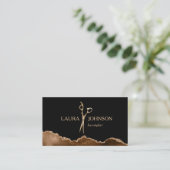 Modern Hair Stylist Gold Scissors Visitekaartje (Staand voorkant)