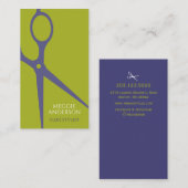 Modern Hair Stylist Grafisch Groen Paars Visitekaartje (Voorkant / Achterkant)