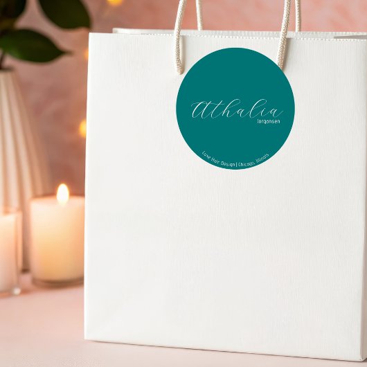 Modern Hair Stylist Neutral Aesthetic Marketing  Ronde Sticker
