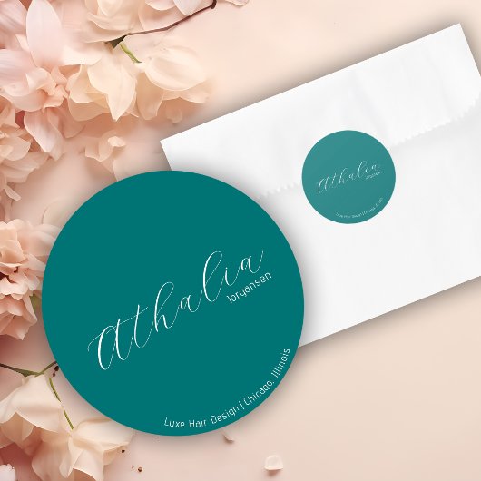 Modern Hair Stylist Neutral Aesthetic Marketing Ronde Sticker