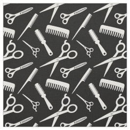 Modern hair stylist patroon zwart wit stof