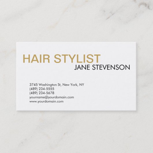 Modern Hair Stylist Professional Visitekaartje (Voorkant)