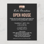 Modern Hair Stylist Roos Gold Sequin Comb Salon Flyer (Voorkant)