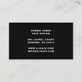 Modern Hair Stylist Roze Script Monogram Zwart Visitekaartje (Achterkant)