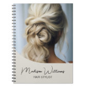 Modern Hair Stylist Salon Custom Photo Script Notitieboek (Voorkant)