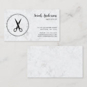 Modern Hair Stylist Scissors Black Grey Marble Visitekaartje (Voorkant / Achterkant)