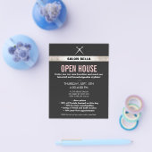 Modern Hair Stylist Scissors Silver Sequins Salon Flyer (Enkel)