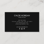 Modern hair stylist script pearl pink  visitekaartje (Achterkant)