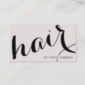 Modern hair stylist script pearl pink  visitekaartje (Voorkant)