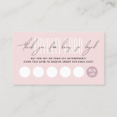 Modern hair stylist script typography blush pink klantenkaartje (Achterkant)