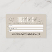 Modern hair stylist script typography customer aanbevelingskaartje (Achterkant)