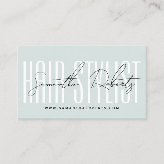 Modern hair stylist script typography customer  aanbevelingskaartje (Voorkant)