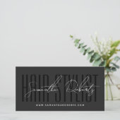 Modern hair stylist script typography gift card (Staand voorkant)