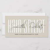 Modern hair stylist script typography gift card (Voorkant)