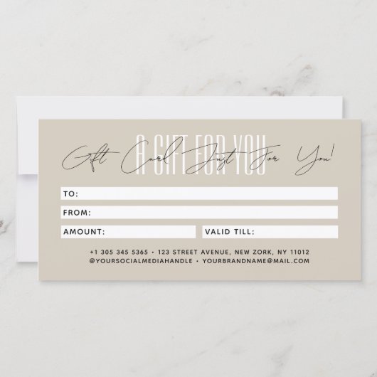 Modern hair stylist script typography gift card (Achterkant)