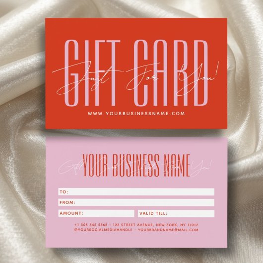 Modern hair stylist script typography gift card visitekaartje