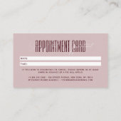Modern hair stylist script typography pink red afsprakenkaartje (Achterkant)