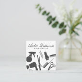 Modern Hair Stylist Vierkante Visitekaartje (Staand voorkant)