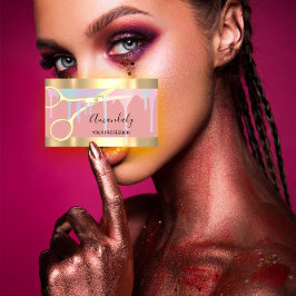 Modern Hairdresser Coiffeur Gold Scissors Roze Visitekaartje