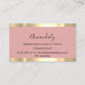 Modern Hairdresser Coiffeur Gold Scissors Roze Visitekaartje (Achterkant)