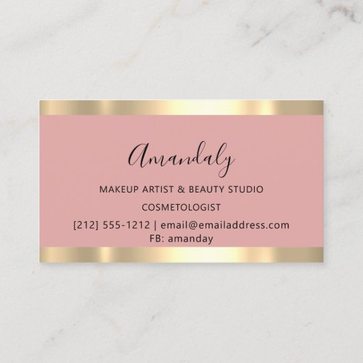 Modern Hairdresser Coiffeur Gold Scissors Roze Visitekaartje (Achterkant)