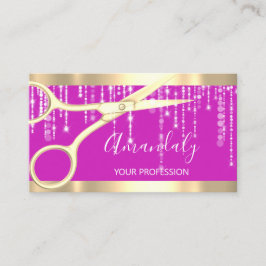 Modern Hairdresser Coiffeur-schaar Stapt roze Visitekaartje