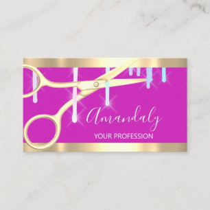 Modern Hairdresser Coiffeur-schaarsers Roze Visitekaartje