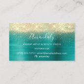 Modern Hairdresser Coiffeur Scissors Blauwgroen Go Visitekaartje (Achterkant)