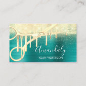 Modern Hairdresser Coiffeur Scissors Blauwgroen Go Visitekaartje (Voorkant)