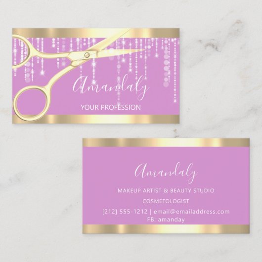Modern Hairdresser Coiffeur Scissors Drift Spark Visitekaartje (Voorkant / Achterkant)
