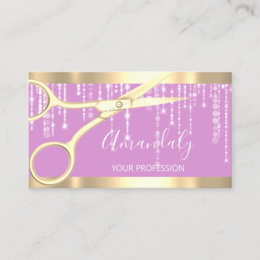 Modern Hairdresser Coiffeur Scissors Drift Spark Visitekaartje (Voorkant)