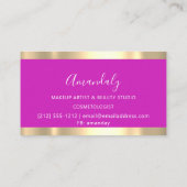 Modern Hairdresser Coiffeur Scissors Pink Gold Visitekaartje (Achterkant)