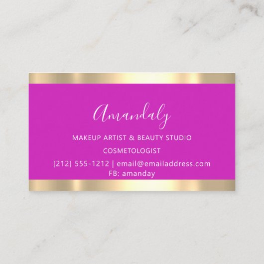 Modern Hairdresser Coiffeur Scissors Pink Gold Visitekaartje (Achterkant)