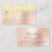 Modern Hairdresser Coiffeur Scissors Roos Gold VIP Visitekaartje (Voorkant / Achterkant)