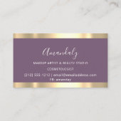 Modern Hairdresser Coiffeur Scissors Violet Gold Visitekaartje (Achterkant)