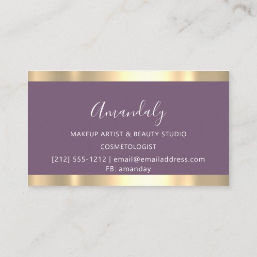 Modern Hairdresser Coiffeur Scissors Violet Gold Visitekaartje (Achterkant)